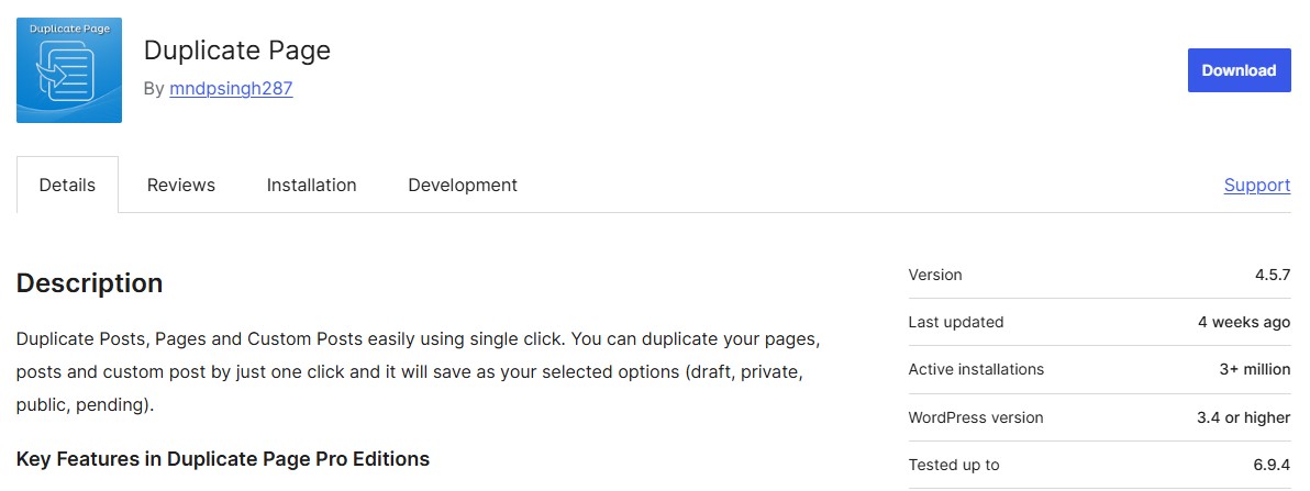 duplicate page dodatak